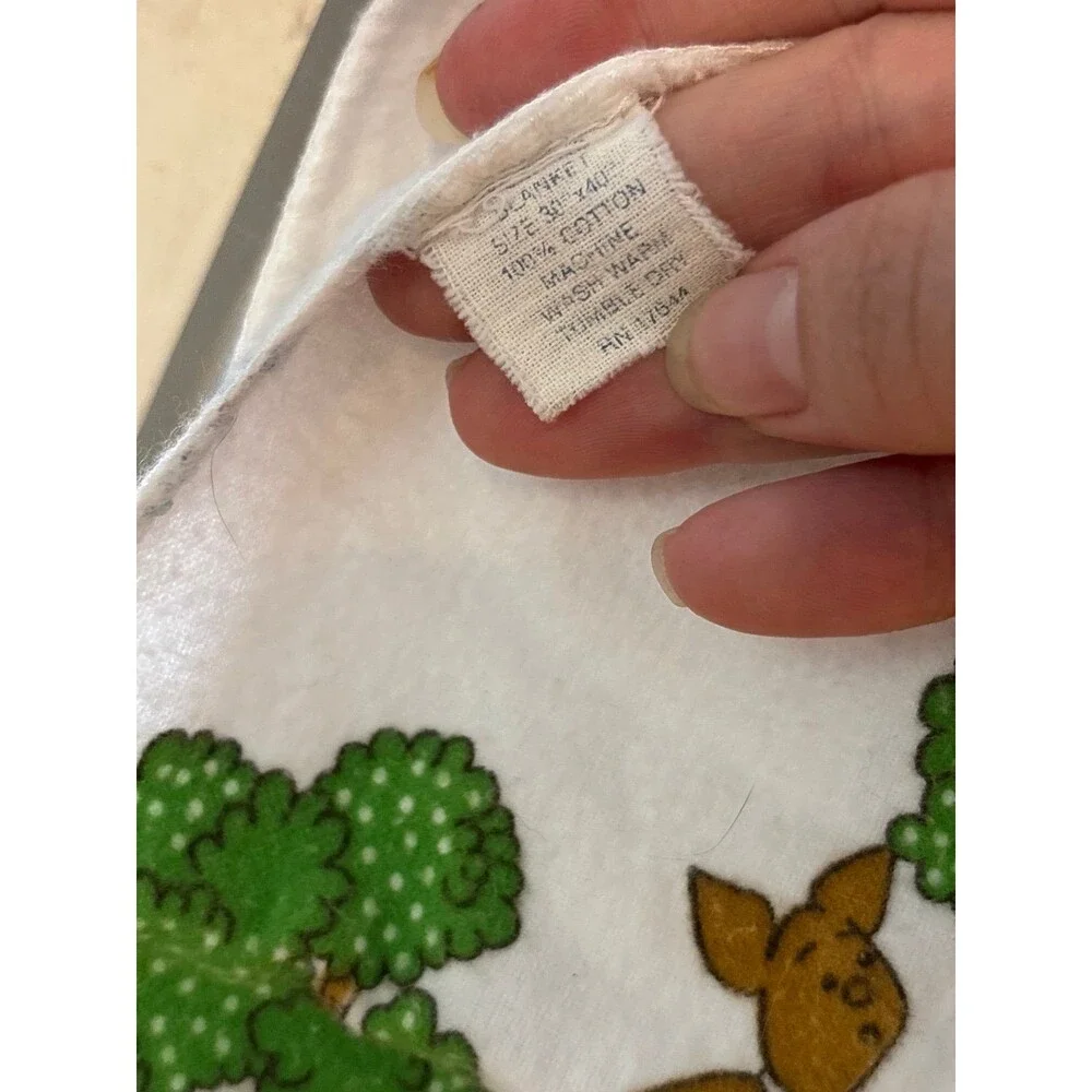 Winnie the Pooh Baby Blanket Vintage Cotton Flannel Tigger Eeyore Piglet Gopher